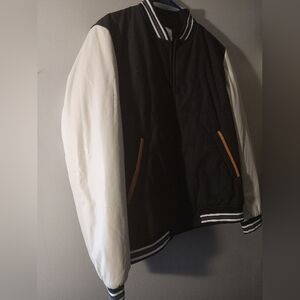 Zara Black and White Bomber Jacket